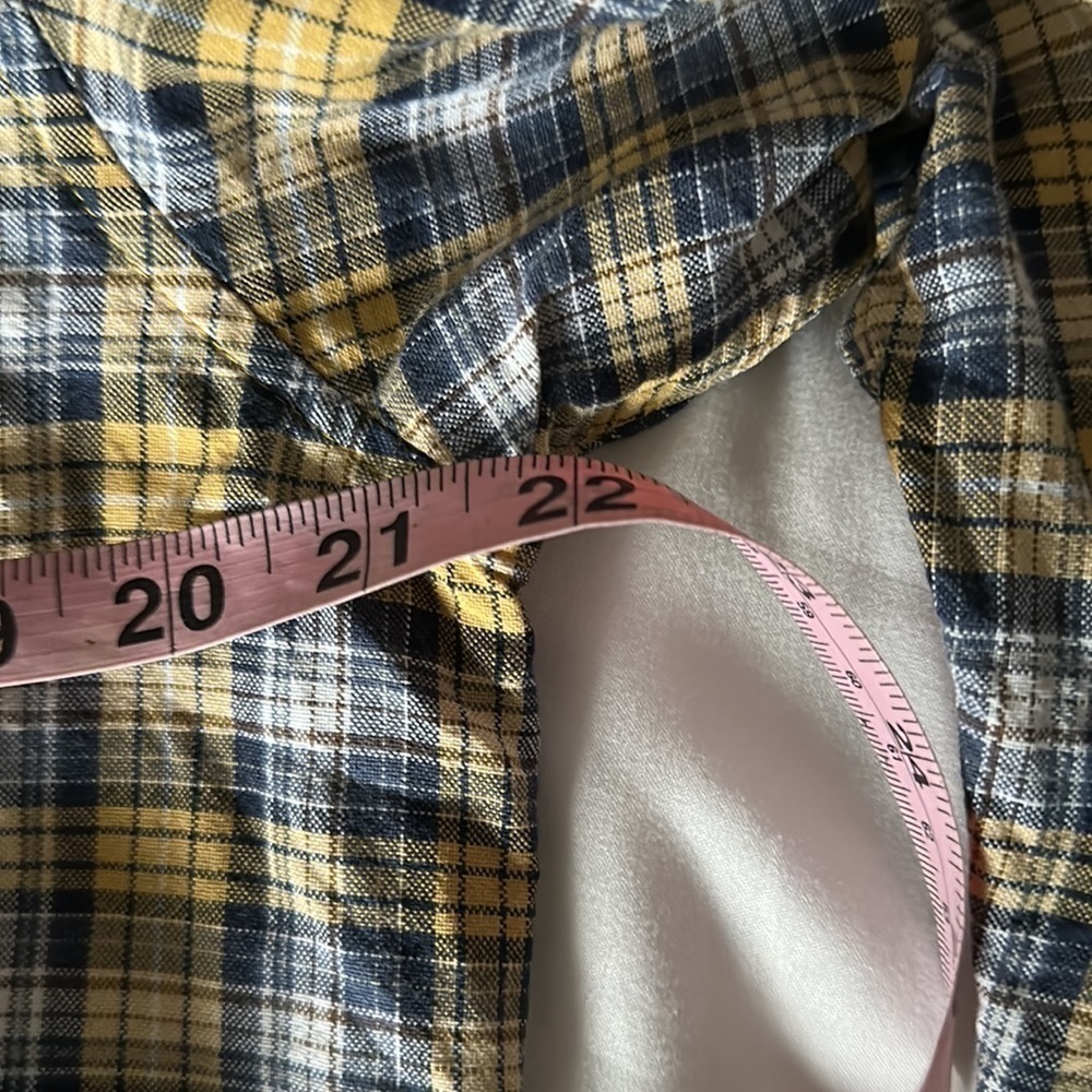Timberland shirt, Golden and blue plaid size XL button up - Picture 9 of 9